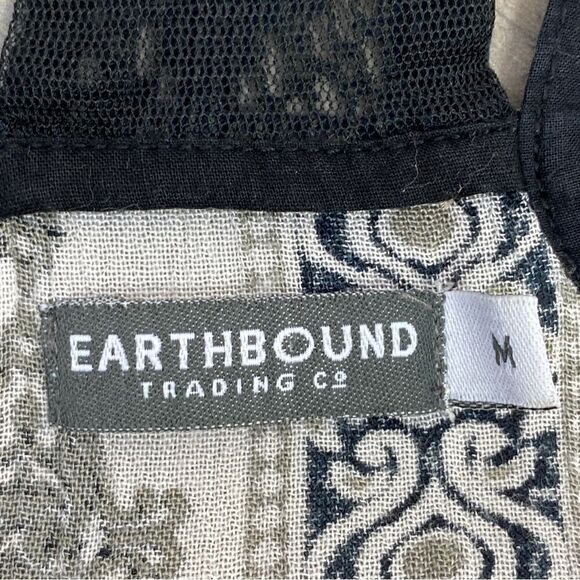 Earthbound Trading Co. Printed Mini Dress Black Tan Medium - Picture 10 of 13